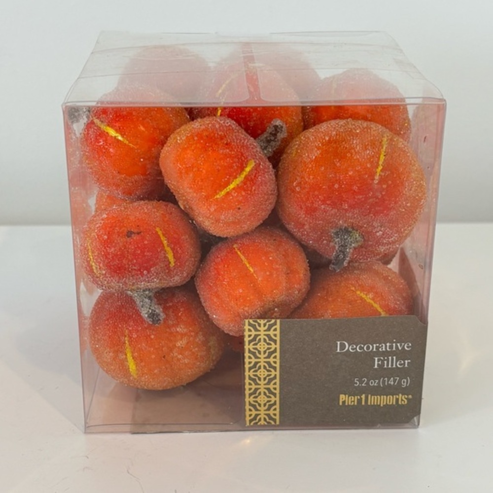 PIER 1 'sugared' mini pumpkins decorative filler vase filler Halloween decor NEW